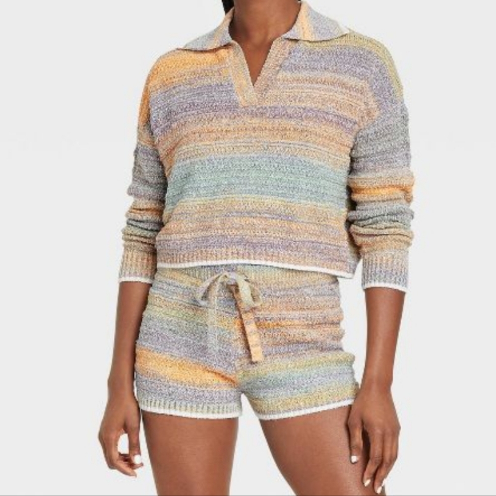 2 pc Sweater Knit Short Set